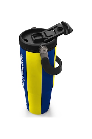 Coral High Kids Sarı Lacivert Çubuklu Pipetli Ve Direkt İçim Çelik Termos 900 Ml 38730 Lacivert - Sarı