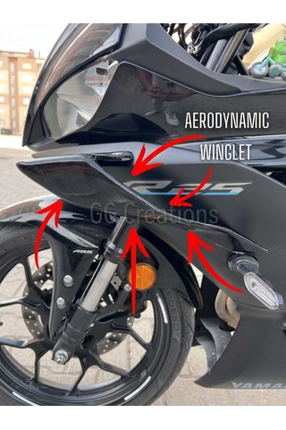 Gg Creations Yamaha R25 & R3 Uyumlu Aerodynamic Winglet Sportif Yan Kanat Seti Boyasız Mat Siyah