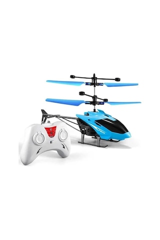 Hareket Sensörlü Kumandalı Şarjlı Mavi Helikopter - Oyuncak Helikopter