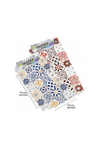 Dikdörtgen Desenli 70 X 34 Cm Su Emici - Sihirli Kaydırmaz Banyo - Küvet Paspas 5324 1239564