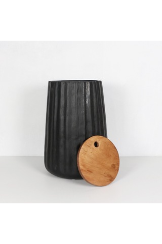 Kivo Carving Mungur Sehpa & Gizli Saklama 31x57 Cm Siyah-kahverengi