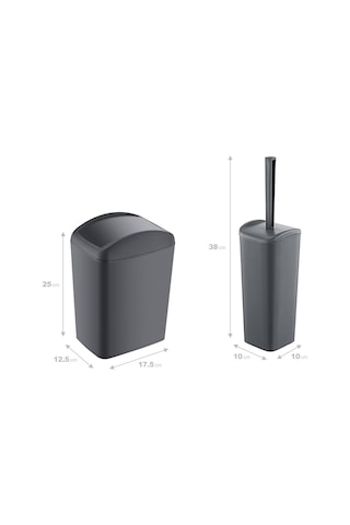 Smartware Soft Çöp Kovası 5 Lt Ve Soft Wc Fırçası Antrasit Genel
