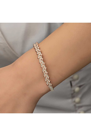 Gümüş Kazaziye Örgü Bileklik - Br11003603