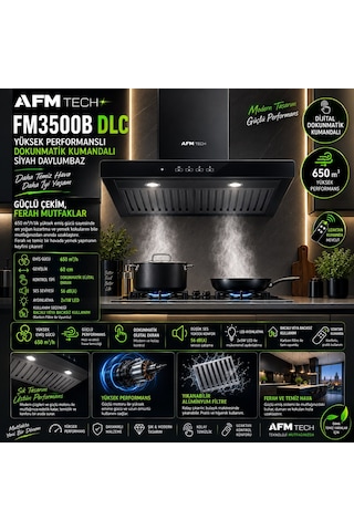 Eminçelik & Afm A30 FM7600 + EC-AH 7340 BE70 LPG + FM3500B DLC Dijital Turbo Siyah Ankastre Set