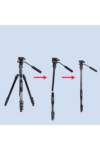 Jmary Kt285+nb50 Ayarlanabilir Başlıklı Tripod Siyah