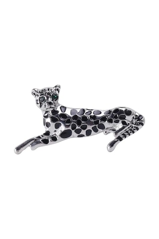 Panter Broş 6 Cm Gümüş Renk Renkli