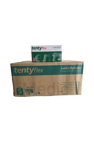 Tenty Flex Pudrasız Lateks Muayene Eldiveni 100'lü