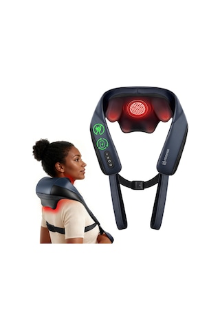 Comfıer Isıtmalı Shiatsu Boyun Masajı, Derin Doku Ağrısını Gidermek İçin Kablosuz Boyun Ve Omuz Masajı, Grafen Isıtma, 4d Yoğurma Sırt Masajı Yastığı, Şarj Edilebilir