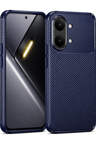 Xiaomi Poco X8 Pro Max Kılıf Karbon Silikon Case Lacivert