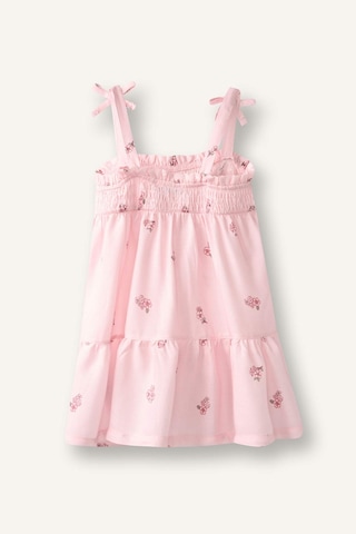 Defacto Çiçekli Askılı Açık Pembe Elbise Kız Bebek H8454a526hspn341 Pembe-pn341