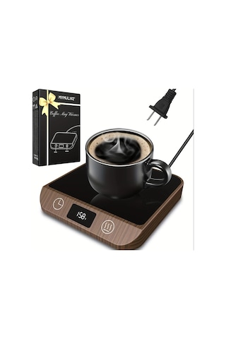 Willowhaven Koyu Ahşap Desenli 6 Ayar Ve Zamanlayıcılı Mug Isıtıcı Kahve Çay Süt İçecek Isıtma