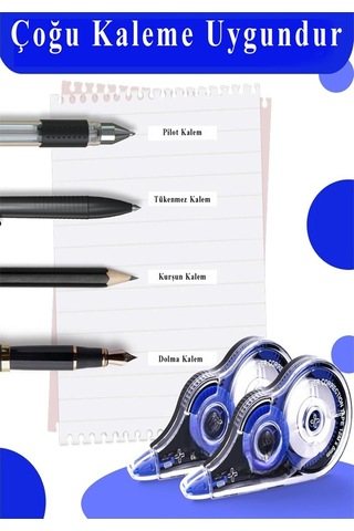 Şerit Daksil 5mmx8 Metre 8 Adet Şerit Düzeltici Fixpoint Şerit Silici Yazı Silici Büro Ofis Okul