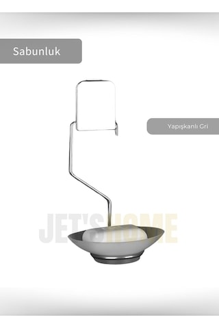 Jet's Home Yapışkanlı Sabunluk Paslanmaz Katı Sabun Tutucu Sabun Düzenleyici Çelik Krom Krom