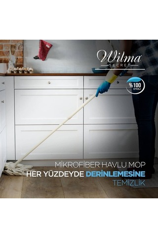 Wilma Secret Ultra Lüks Mikrofiber Mop Ucu Adet Pembe Renk 5 Adet Şeffaf