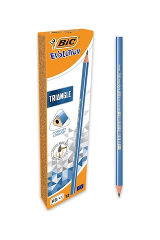 Bıc Evolution Üçgen Kurşun Kalem 12'li Kutu, Kıymık Oluşturmaz, Çiğnemeye Karşı Dayanıklı, Kolay Açılır Genel