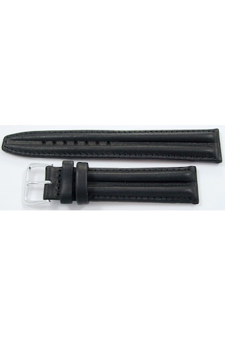 Upper Deri Saat Kayışı 18Mm Siyah Saat Kordonu Çift Fitilli Spor