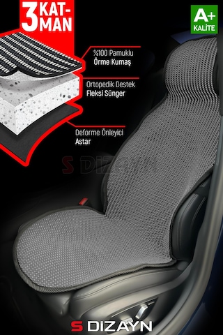 S-dizayn Oto Koltuk Koruyucu Kılıf Füme Universal 2 Parça Ön A+ Kalite