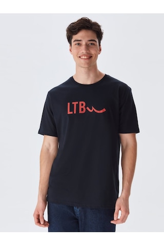 Ltb Slogan Baskılı Basic Lacivert T-shırt Lacivert