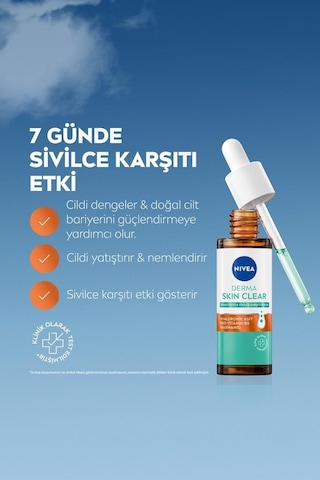 NIVEA Derma Skin Clear Dengeleyici ve Sivilce Karşıtı Serum 30 ML