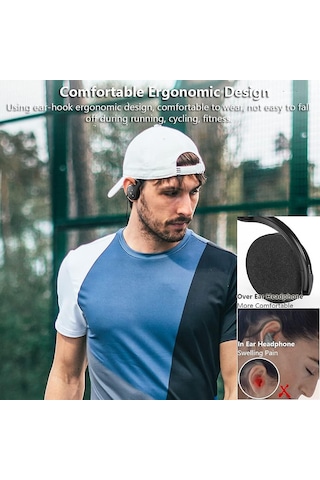 Kablosuz Bluetooth Kulaklık Katlanabilir Hafif Kulaklık Siyah