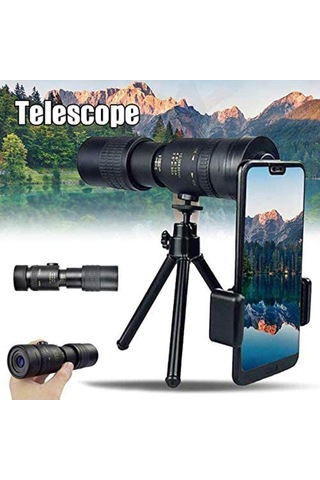 Monoküler Binoküler Süper Telefoto Zoom Monoküler Teleskop 4k10-300x30mm, İç/dış Mekan İçin