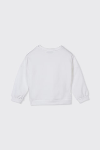 Panço Kız Bebek Fisto Detaylı Beyaz Sweatshirt