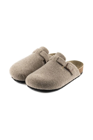 Roy Jones 7004 Unisex Bej Yün Keçe Günlük Ev Terlik Bej