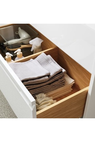 Ikea Ängsjön Lavabo Dolabı, Parlak Cila Beyaz, 60x48x33 Cm, 1 Çekmeceli