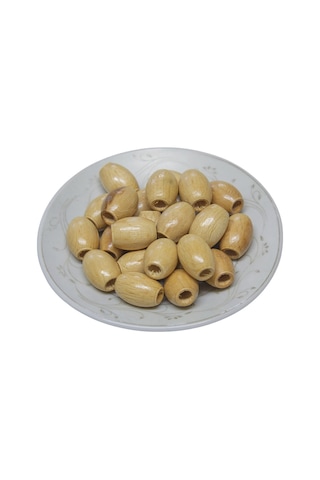 2 Cm Oval Ahşap Boncuk 10'lu