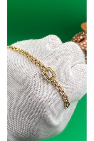 Xuping Rose Gold Baget Zirkon Taşlı Kadın Bileklik Altın