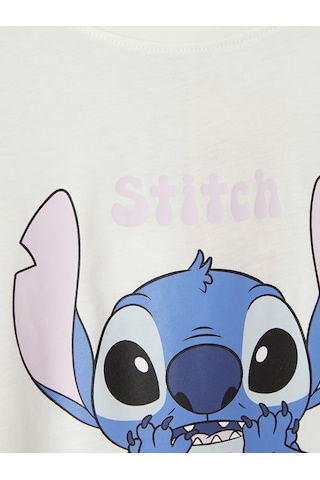 Lcw Young Ekru Stitch Baskılı Kadın Pijama Üstü