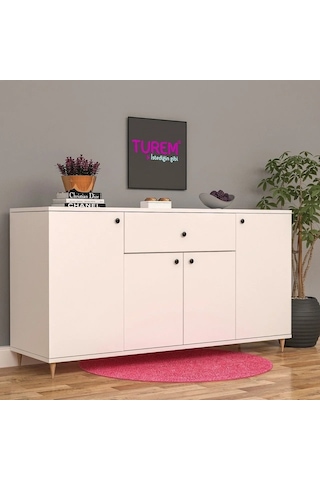 Wooden Konsol Mdf Beyaz