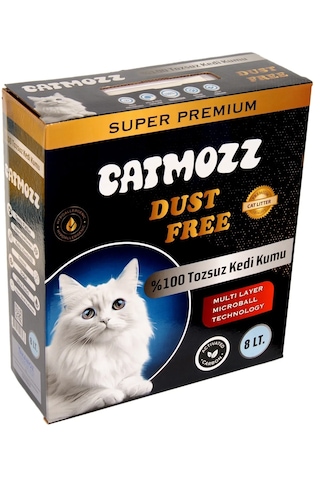 Catmozz Dust Free Tozsuz Süper Premium Aktif Karbon Topaklaşan Kedi Kumu 8 L