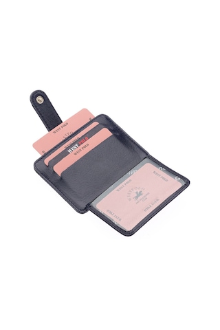 Westpolo Hakiki Deri Bol Kart Bölmeli Patlı Unisex Kartlık - Lacivert Lacivert