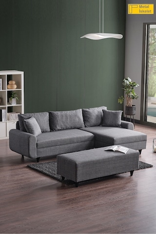 Kagu Corner Flavia Köşe Takımı Puflu Gri