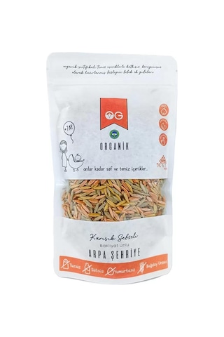 Organik Karışık Sebzeli Bakliyat Unlu Arpa Şehriye 250gr