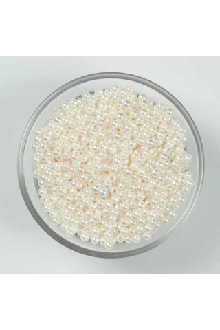 Krem Lüks Plastik İnci 8mm 100gr, 450 Adet