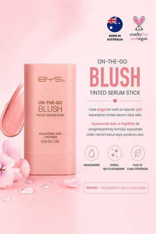Bys Tinted Serum Stick Blush Baby Pink Pembe Nemlendiricili Ve Işıltı Veren Stick Allık 01 Baby Pink