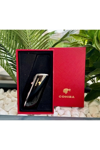 Cohiba 3 Torch Pürmüz Siyah Yan Ağız Puro Çakmağı Delicili