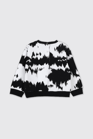 Panço Kız Bebek Nakış Detaylı Desenli Beyaz Sweatshirt