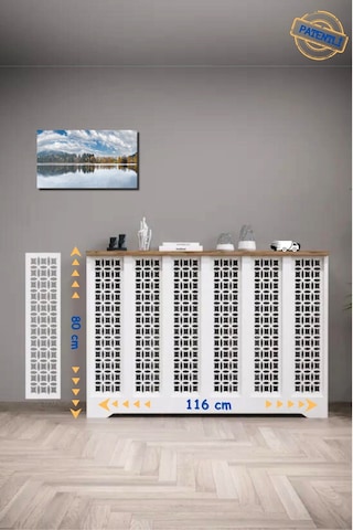 Ayasofya Model Beyaz Üstü Çam Renk 116 CM Petek Kaplama Dresuar Çam