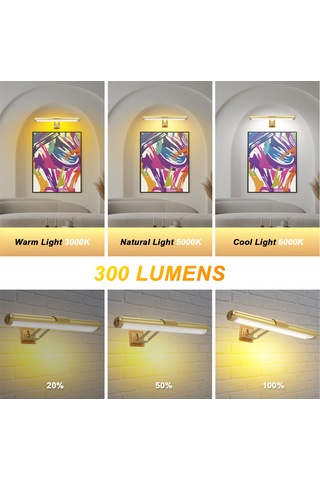 Monyee Magneetik Duvar Lambası, Dokunmatik Ve Uzaktan Kumanda, 3 Renk Tonu 2600k-6000k , Sürekli Parlaklık Ayarlama, Zamanlayıcı, 4500mah Pil, Altın Renk Siyah