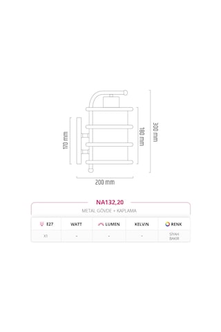 Nevo İç Mekan Aplik Na132.20 Siyah