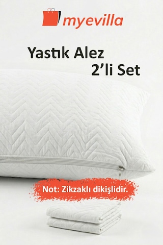 Sıvı Geçirmez Kapitoneli Yastık Alezi 50x70 Cm Su Geçirmez Yastık Koruyucu 1 Paket 2 Adet Beyaz
