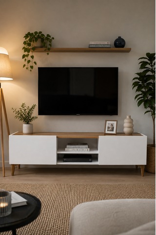 Lunaria Modern Tv Ünitesi Beyaz & Çam 143 Cm Beyaz - Çam
