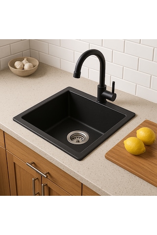 Bloom Platin 400 Granit Eviye Siyah 40 x 40 CM