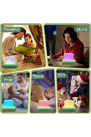 Geeroyoo Mavi 3d Tost Şekilli Led Gece Lambası - 8 Renkli Ev Dekorasyon Aydınlatması, Şarj Edilebilir Ve Enerji Tasarruflu Odalar İçin Mavi