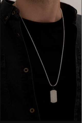 Osmanlı Gümüş Dövme Asker Künyesi Model Erkek Çelik Kolye Gümüş