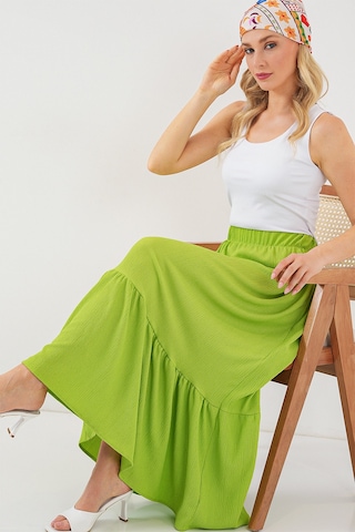 1886 Uzun Örme Etek - E.yeşil Yeşil