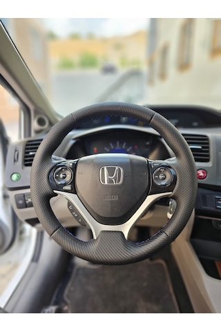 Honda Civic Fb7 Araca Özel Direksiyon Kılıfı Soft Nokta Düz Mavi İp